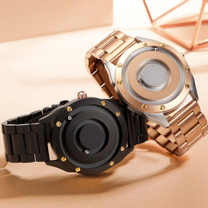 Incredible Futuristic Watch! Magnetic Glass-free Ball Bearing Watch with Stainless Steel Band